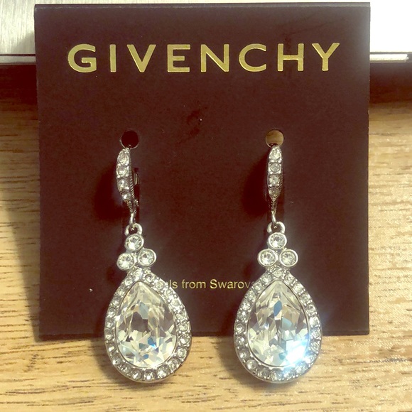 Givenchy Jewelry - GIVENCHY Swarovski Crystal Drop Earrings